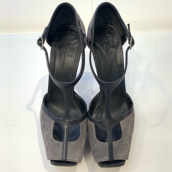 Balenciaga Shoes - BALENCIAGA Suede Leather Platform Heels Sz 39